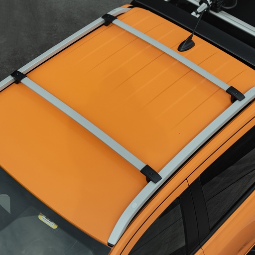 [4M-RB#] SILVER CROSS BARS FOR ROOF RAILS