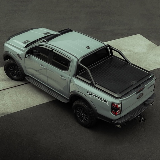 [4M-RANGER23-ALUCOVER/V.1#] Ford Ranger 2023 DC lift up tonneau cover black with rollbar